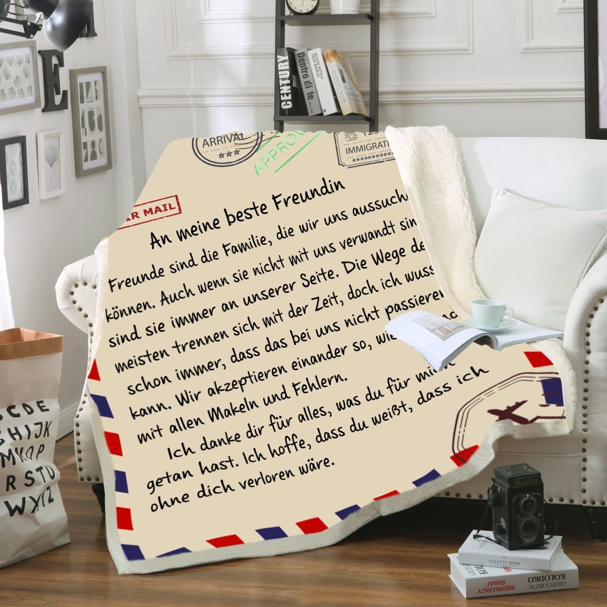 "An meine beste Freundin" Decke - Postkarte - Gift of Giving DE