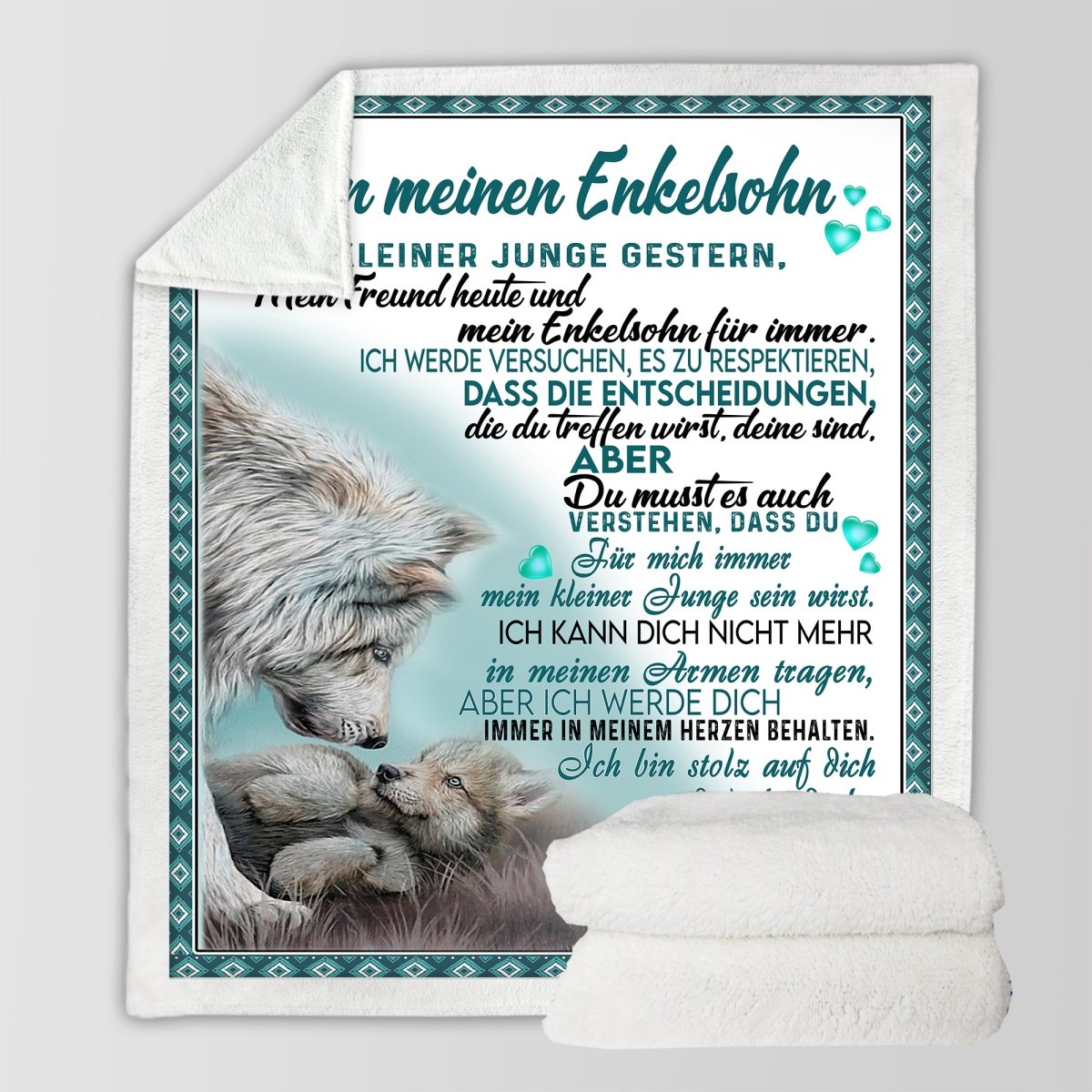 "An meine Enkel" Decke - Wolf - Gift of Giving DE