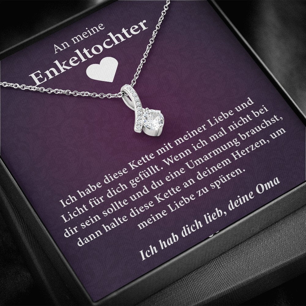 "An meine Enkeltochter" Halskette - Gefüllt mit Liebe - Gift of Giving DE