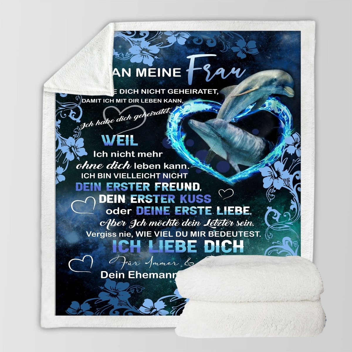 "An meine Frau" Decke - Delphin - Gift of Giving DE