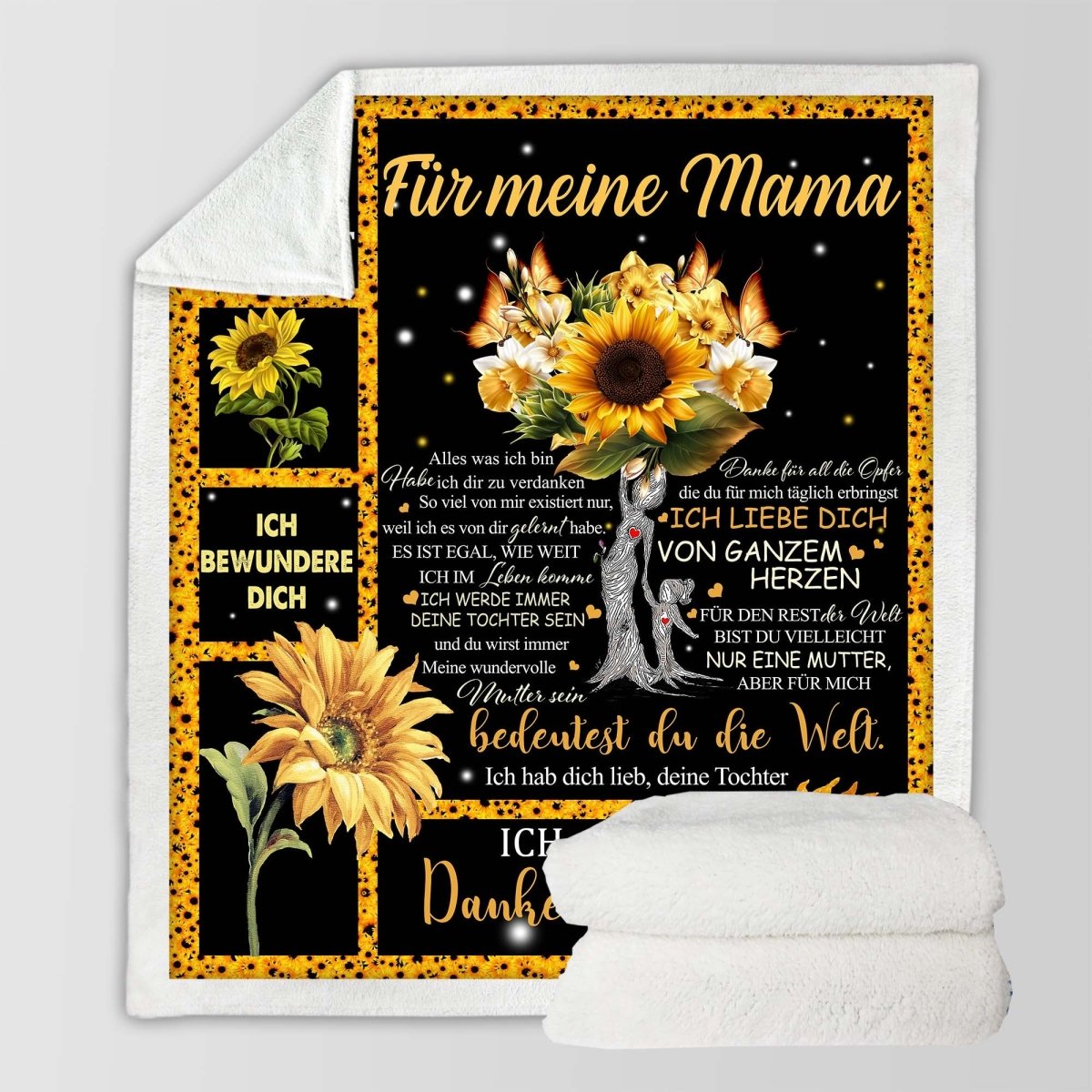 "An meine Mama" Decke - Sonnenblume - Gift of Giving DE