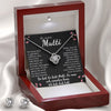 An Meine Mutti - Muttertag Liebesknoten Ohrring & Halskette Set mit Nachrichtenkarte Geschenk für Mama - Gift of Giving DE