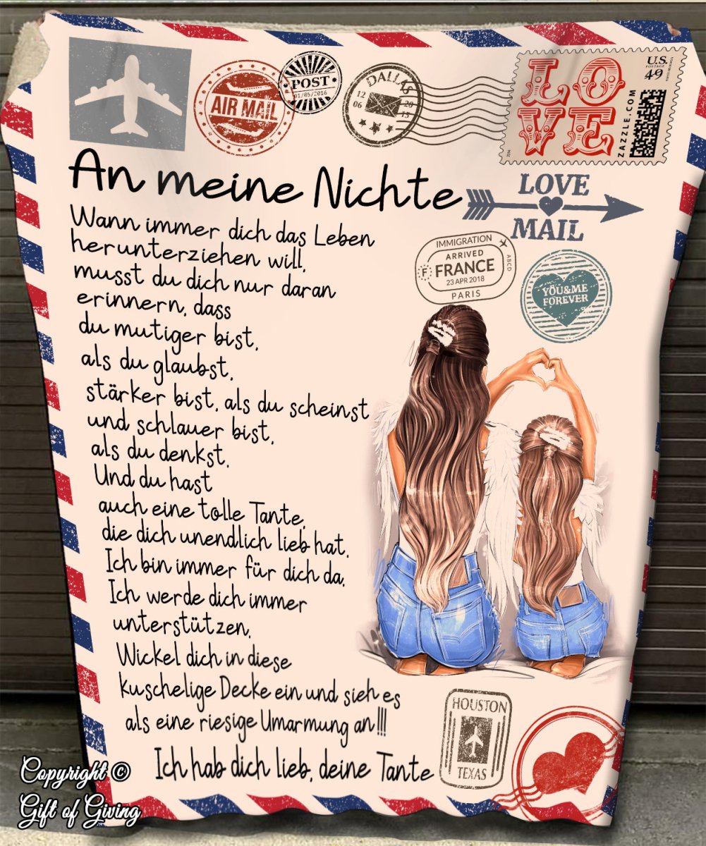 "An meine Nichte" Decke - Postkarte - Gift of Giving DE