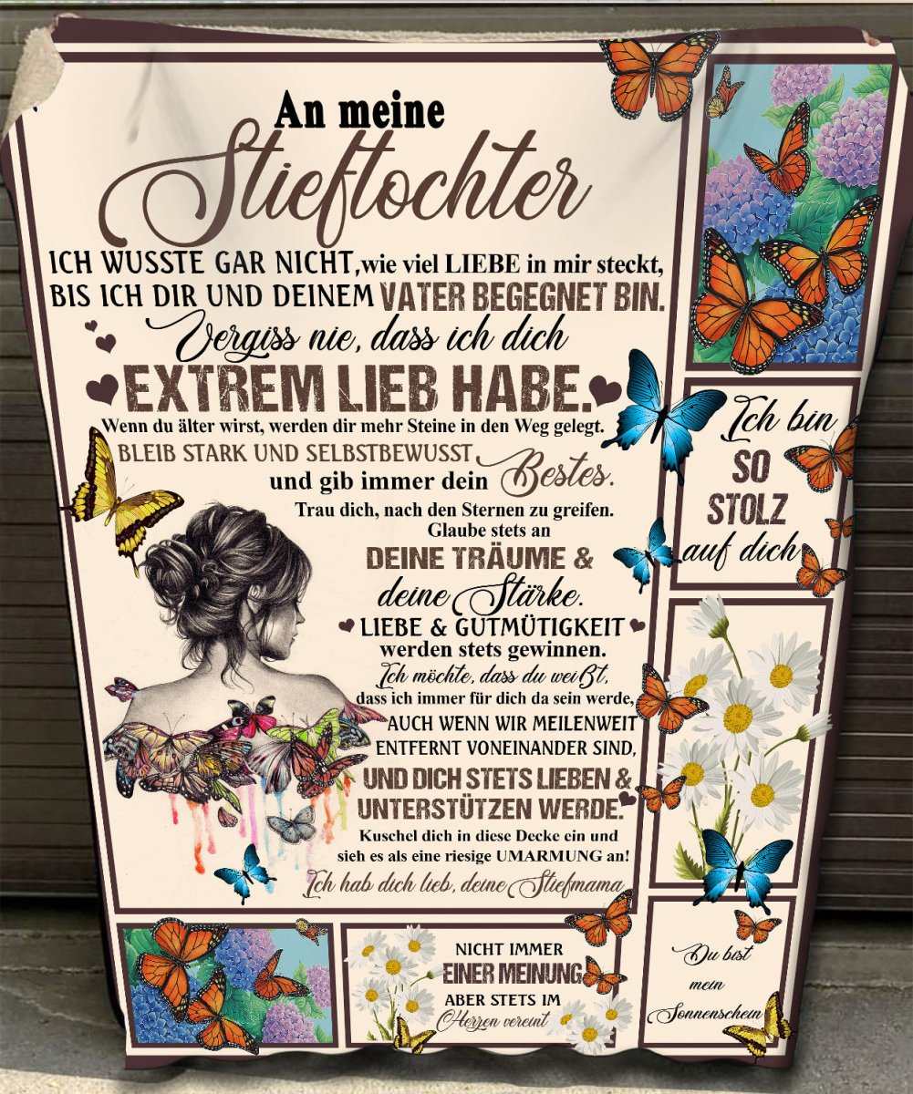 "An meine Stieftochter" Decke - Schmetterling - Gift of Giving DE