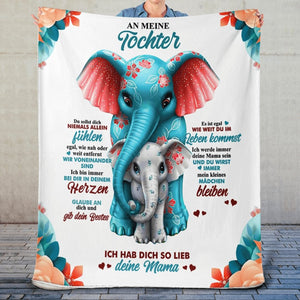 "An meine Tochter" Ich hab dich so lieb - Elefanten Decke - Gift of Giving DE