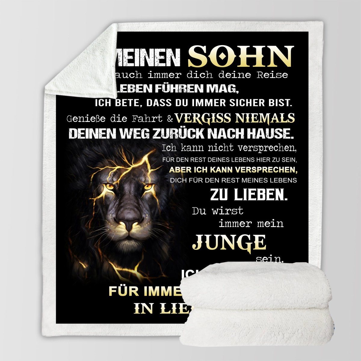 "An meinen Sohn" Decke - Lion Blitz - Gift of Giving DE