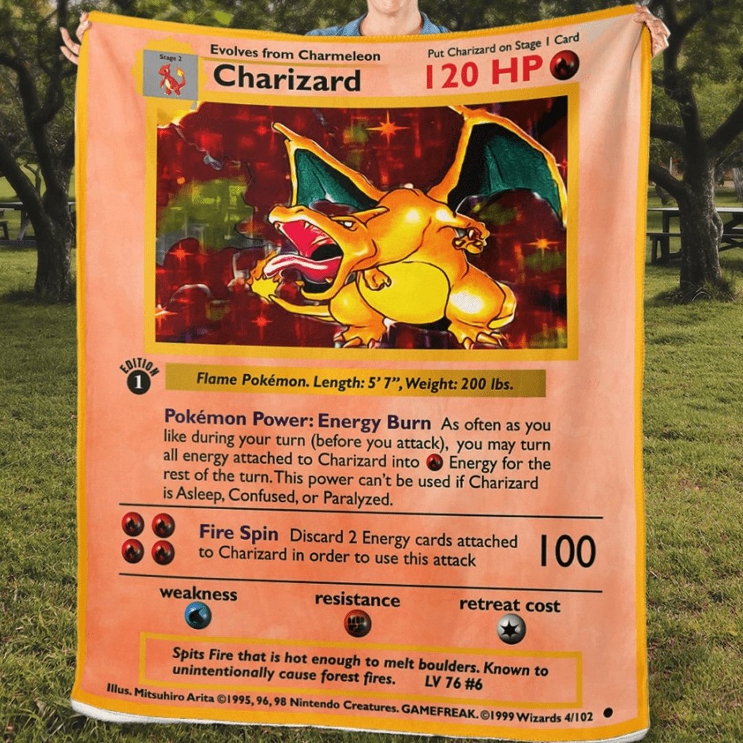 Entwickelt sich aus Charmeleon "Charizard" Blanket - Flammen Pokémon - Gift of Giving DE